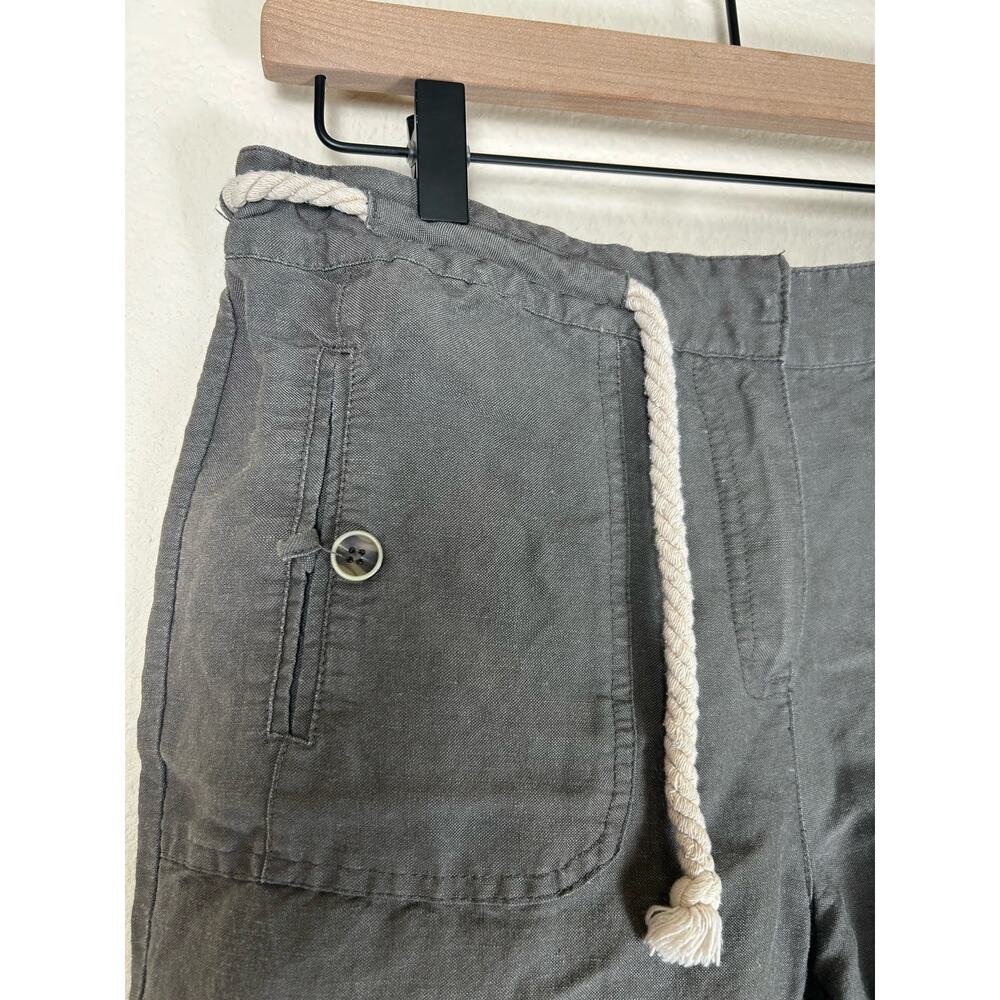 Sandro Women's Size 10 Linen Pants Cropped Lagenlook Rope Belt Bottoms - Picture 5 of 9
